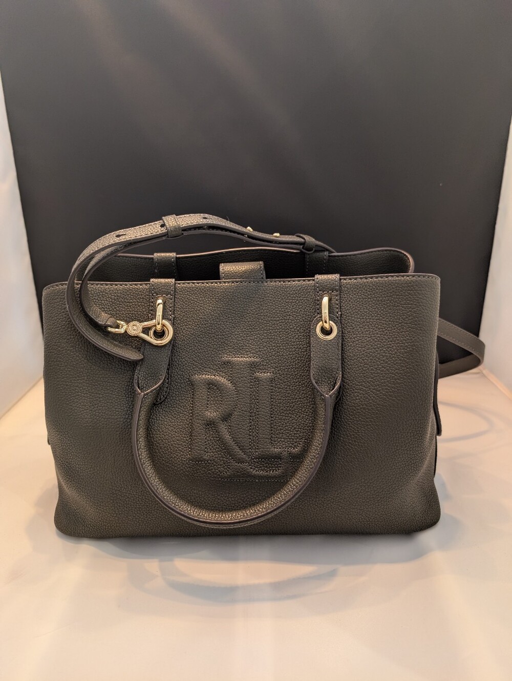 Lauren Ralph Lauren Hayward Medium Leather Satchel - Deep Olive Green